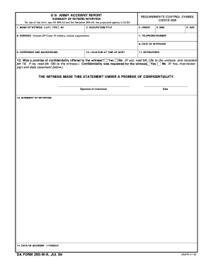 Army Accident Report Form