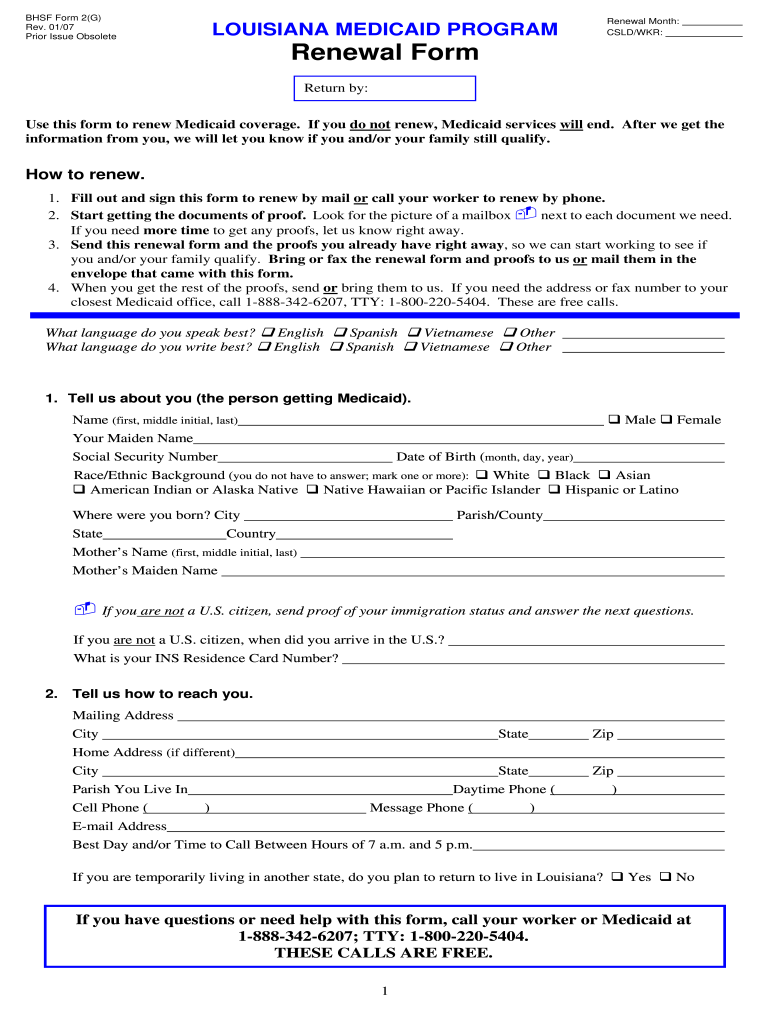  Renew My Benefits Medicaid Louisiana 2007-2024