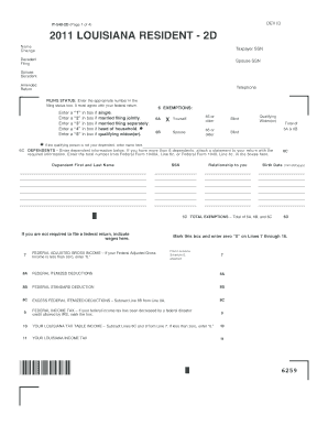 Louisiana Resident 2d Form