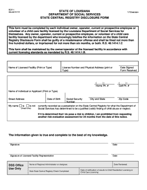 Statewide Central Register Database Check  Form