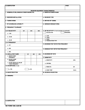  Dd Form 1494 Fillable 1996