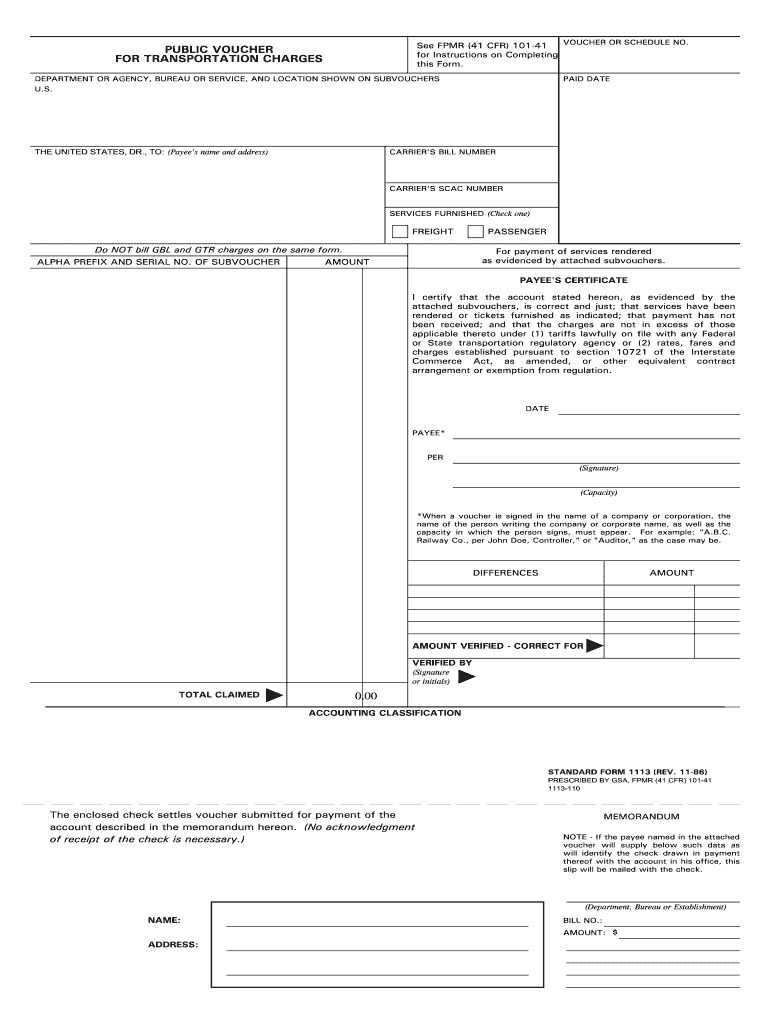 Standard Form 1113