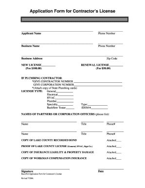 Crown Point in Contractor Licensing Form