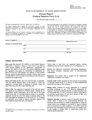  Federal Reserve Form G 4 2008