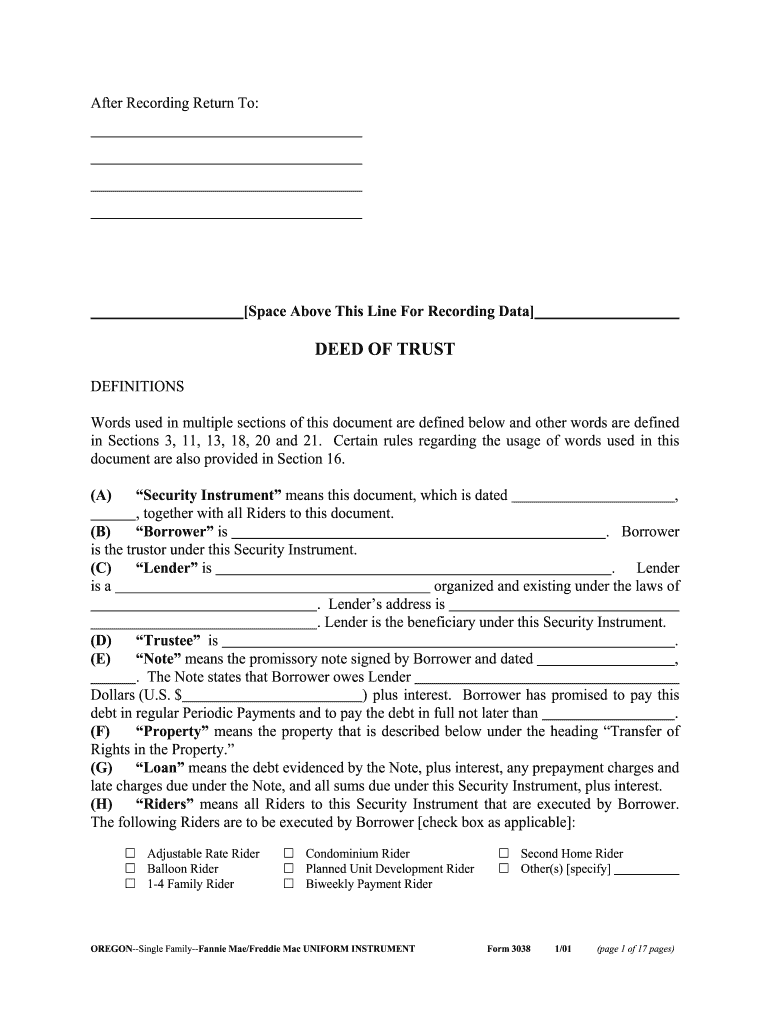  Oregon Deed of Trust 2001-2024