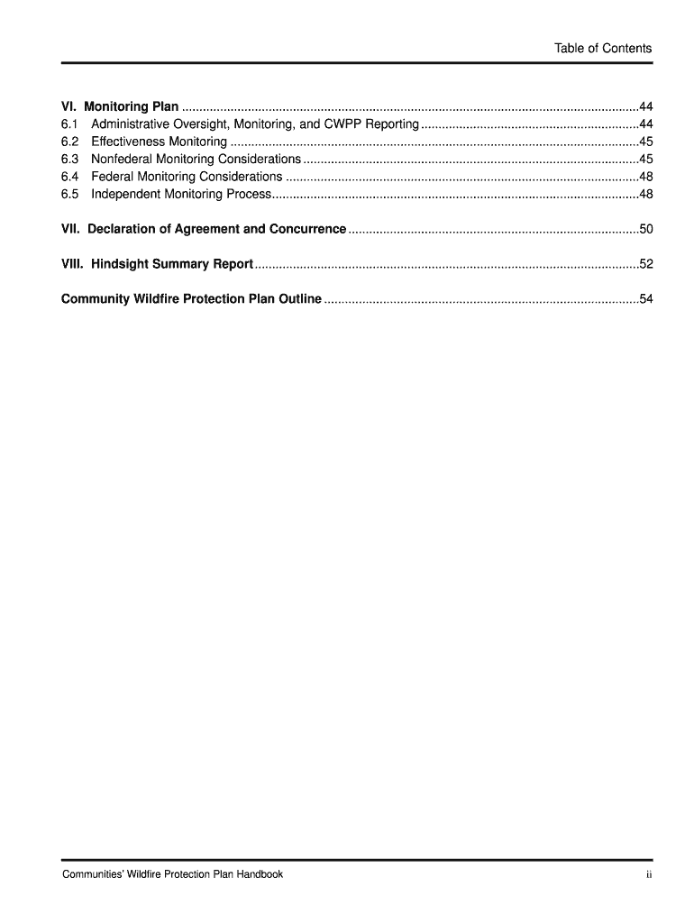 A Handbook for Developing Community Wildfire Protection Plans in Accordance with Title I of the Healthy Forests Restoration Act   Form