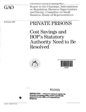 GGD 91 21 Private Prisons Justice and Law Enforcement Archive Gao  Form
