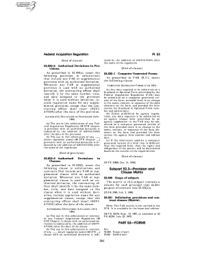 Federal Acquisition Regulation Pt  Form