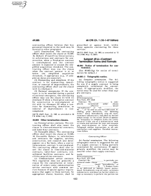 932 Subpart 49 6 Contract Termination Forms and Formats Gpo