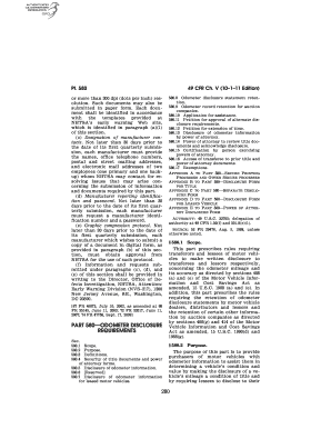 280 PART 580 ODOMETER DISCLOSURE REQUIREMENTS Gpo  Form