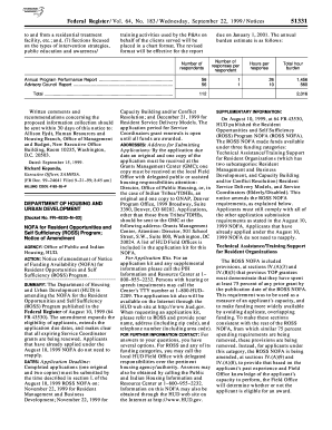 64 FR 51331 NOFA for Resident Opportunities and Gpo  Form