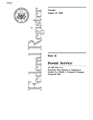 65 FR 52480 Proposed Changes to the Domestic Gpo Form