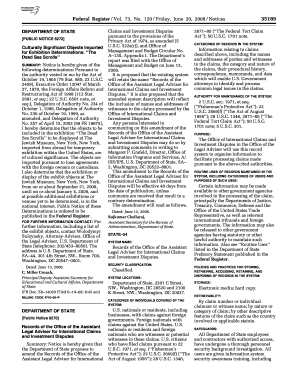 120 Friday, June 20, Notices DEPARTMENT of STATE PUBLIC NOTICE 6272 35189 Culturally Significant Objects Imported for Exhibition  Form