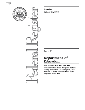 Federal Perkins Loan Program, Federal  Form