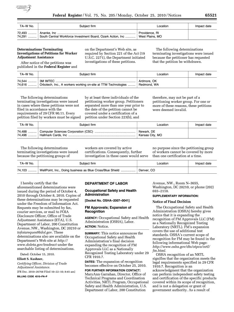 Subject Firm Gpo  Form