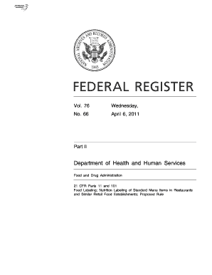 21 CFR Parts 11 and 101 Gpo  Form