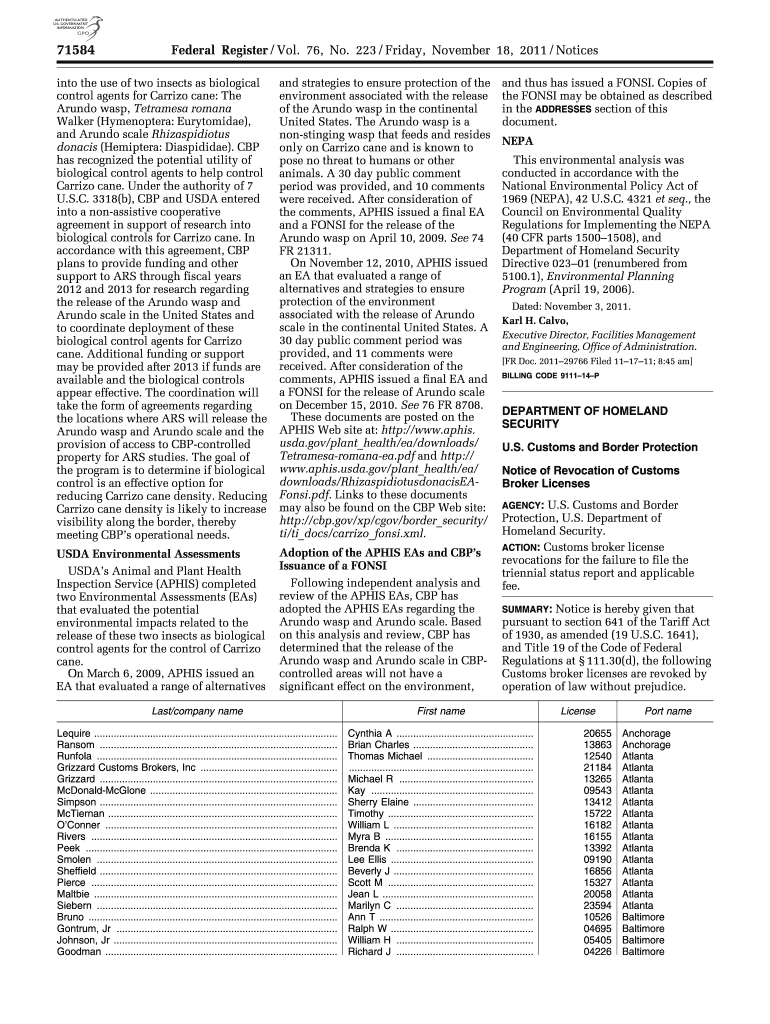 71584 Federal Register Vol Gpo  Form