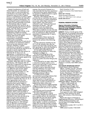 224 Monday, November 21, Notices Capital Contributions of Cash and Notes Receivable an Institution May Receive Cash or a Note Re  Form