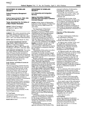 DR Docket ID FEMA20120002 Gpo  Form