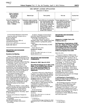 NRC IMPORT LICENSE APPLICATION Gpo  Form