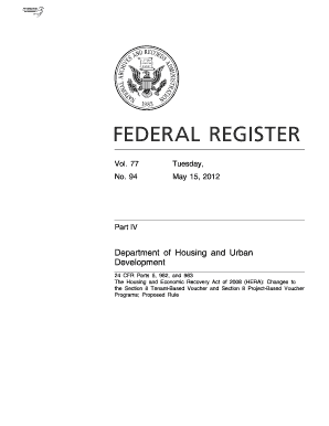 24 CFR Parts 5, 982, and 983 Gpo  Form