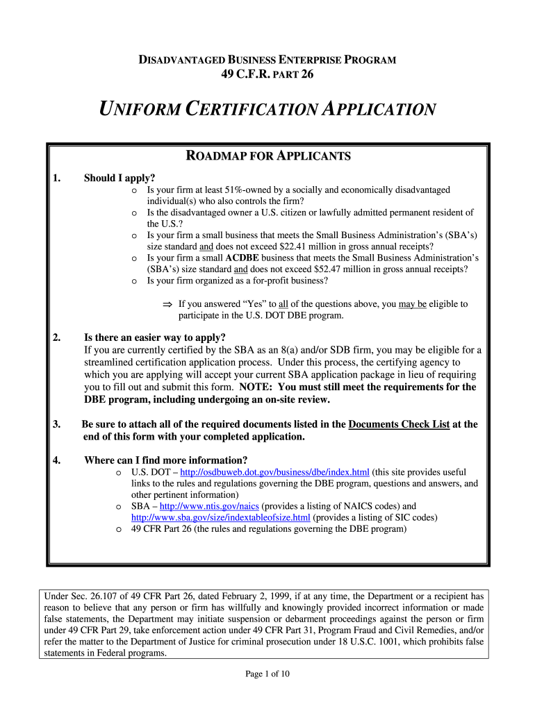 UNIFORM CERTIFICATION APPLICATION  Maine