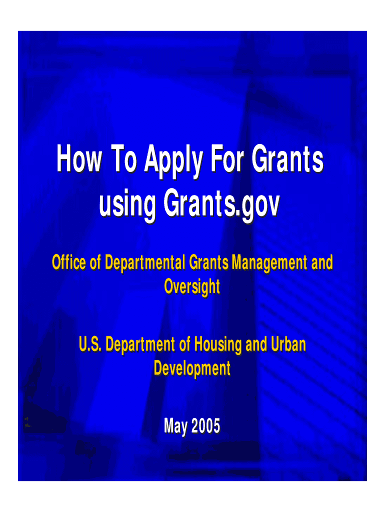 How to Apply for Grants Using Grants Gov HUD Hud  Form