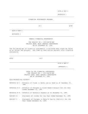 4370 4 REV 1 APPENDIX 1 FINANCIAL STATEMENTS PACKAGE Hud  Form