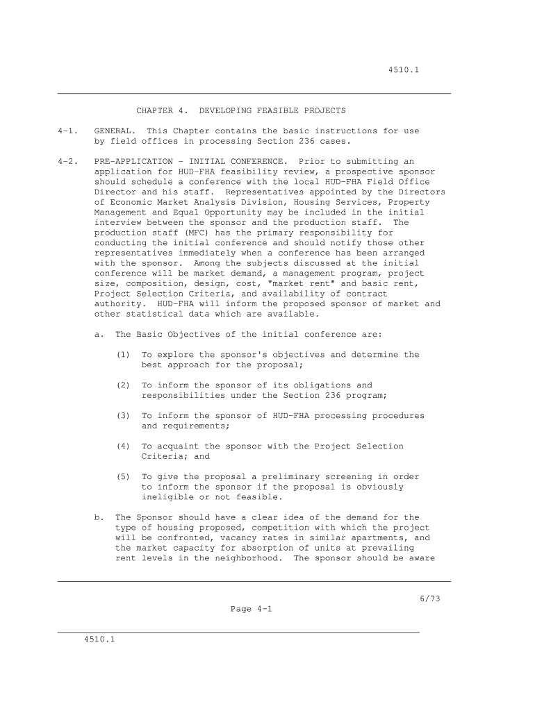 4510 1 CHAPTER 4 DEVELOPING FEASIBLE PROJECTS 4 1 HUD Hud  Form