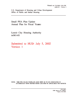 Submitted to HUD July 5, Version 1 Hud  Form