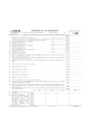 Form 1120 W Internal Revenue Service Irs