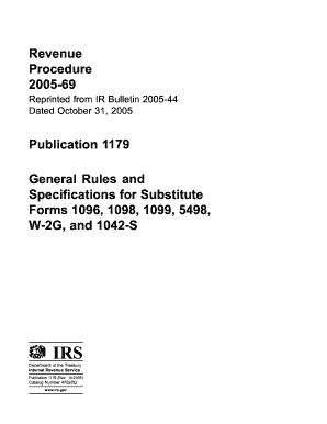 Publication 1179 Rev 10 General Rules and Specifications for Substitute Forms 1096, 1098, 1099, 5498, W 2G, and 1042 S Irs