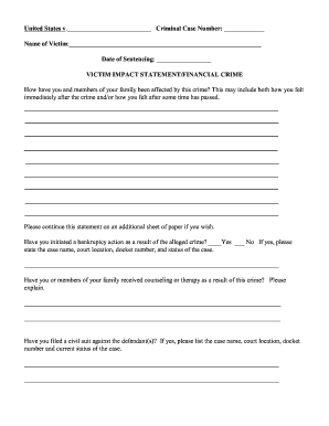 Victim Impact Statement Form