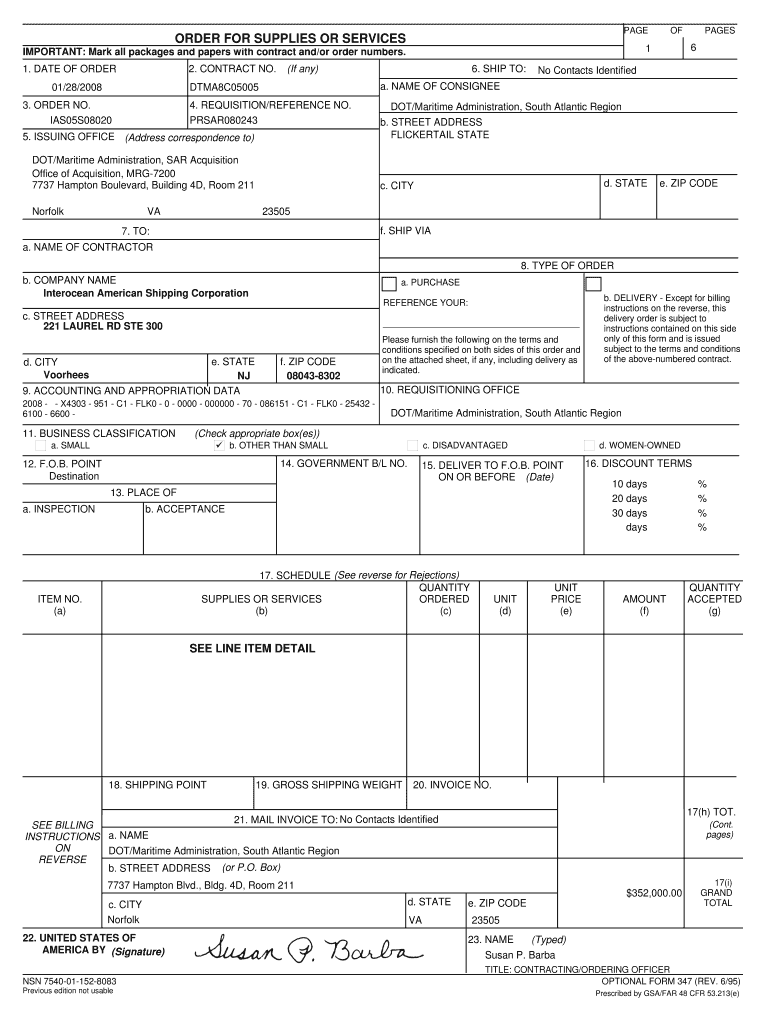 Procurement Desktop Task Order IAS05S08020 FLK ESL  Form