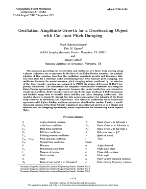 Oscillation Amplitude Growth for a Decelerating Object with  Form