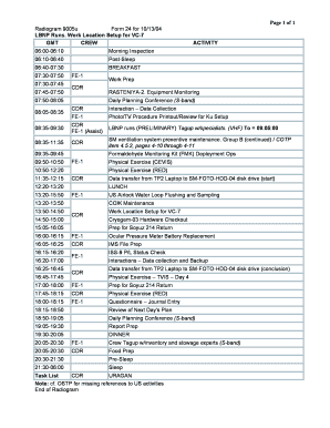 Page 1 of 1 Radiogram 9005u Form 24 for 101304 LBNP Runs