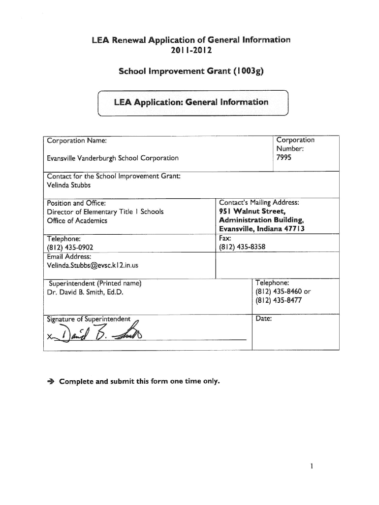 Glenwood Leadership Academy Indiana Department of Education Doe in  Form