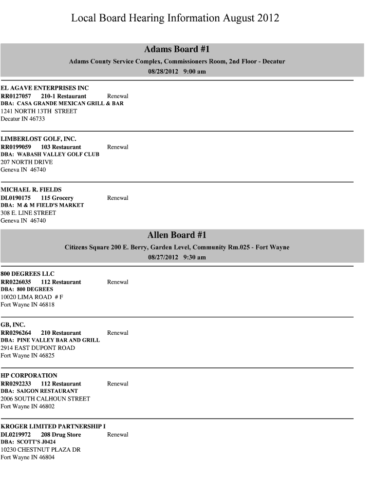 Adams County Service Complex, Commissioners Room, 2nd Floor Decatur 0828 900 Am in  Form