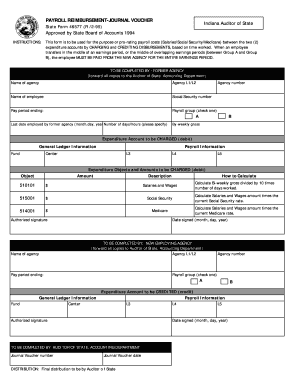 PAYROLL REIMBURSEMENT JOURNAL VOUCHER Approved by  Form