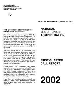 NATIONAL CREDIT UNION ADMINISTRATION ALEXANDRIA, VA 22314 3428 OFFICIAL BUSINESS to MUST BE RECEIVED by APRIL 22, to the BOARD O  Form