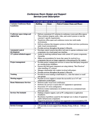 Conference Room Design and Support  Form