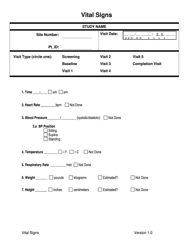 Vital Signs Forms to Print