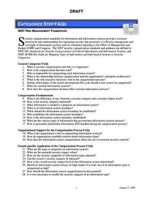 CATEGORIZE STEP FAQS  Form