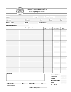 NOAA Commissioned Officer Training Request Form Corpscpc Noaa