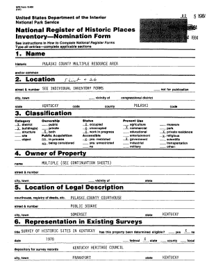 PULASKI COUNTY MULTIPLE RESOURCE AREA  Form