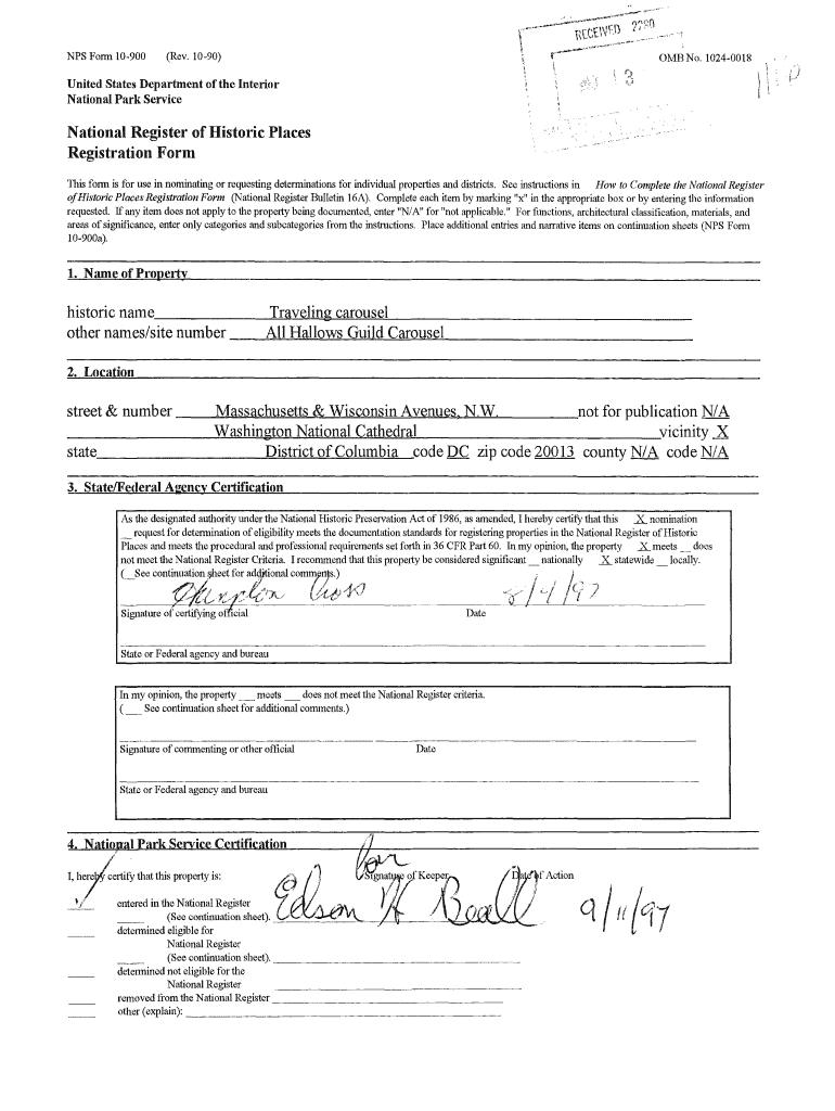 Registration Form Historic Name Traveling National Park Service Pdfhost Focus Nps