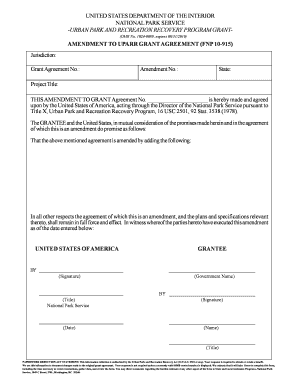 Amendment National Park Service  Form