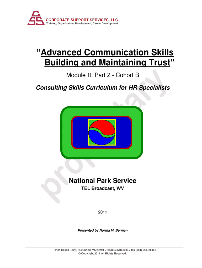 Advanced Communication Skills Building and Maintaining Trust  Form