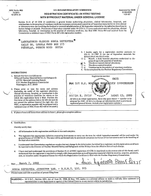Registration Certificate for in Vitro Testing for Laboratorio Clinico Sonia Sepulveda Pbadupws Nrc  Form