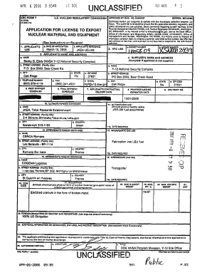 XSNM03439 Export License Application March 13, Public Pbadupws Nrc  Form